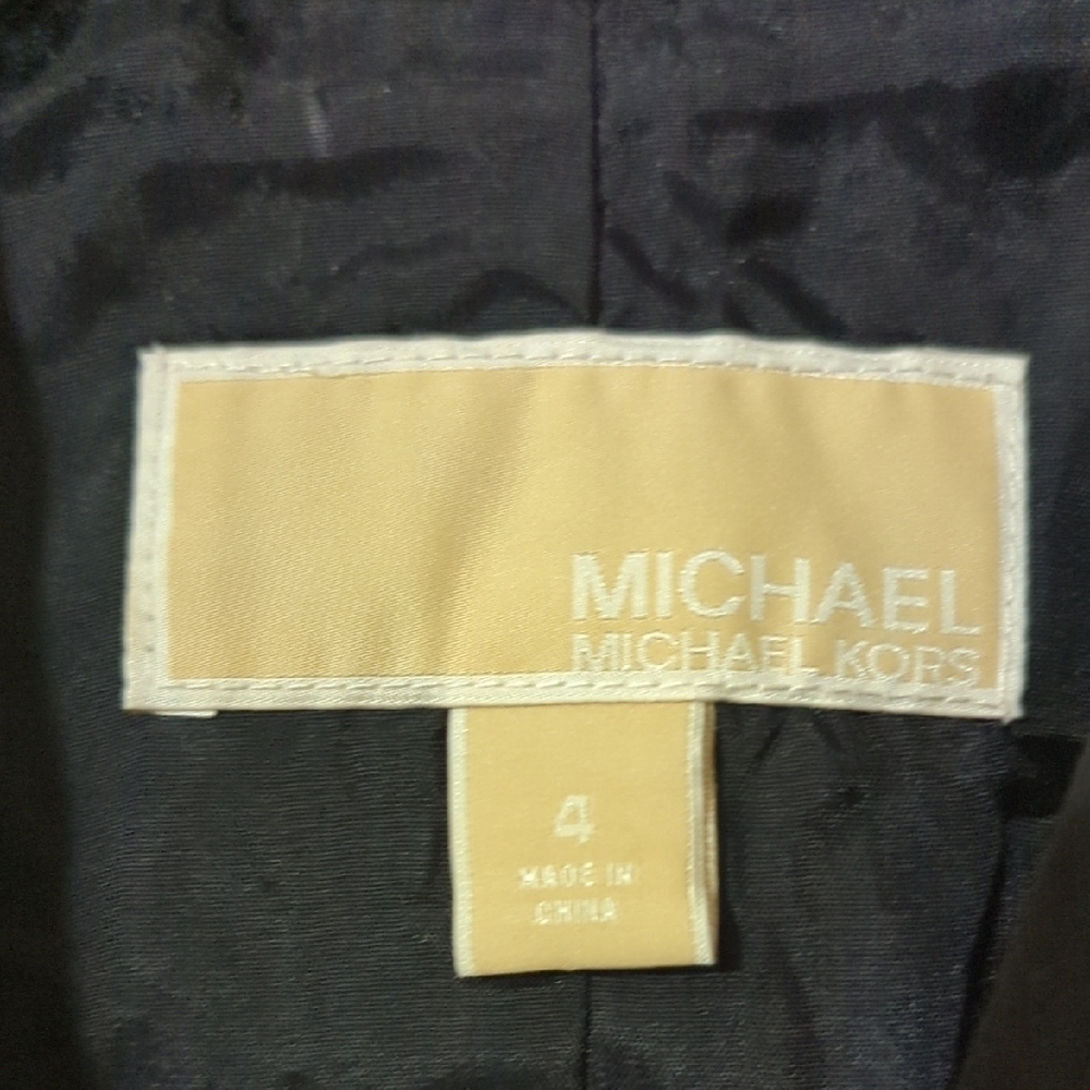 Michael Michael Kors Black Gold Zip Buttons Women's Double Breasted Jacket - Picture 7 of 10
